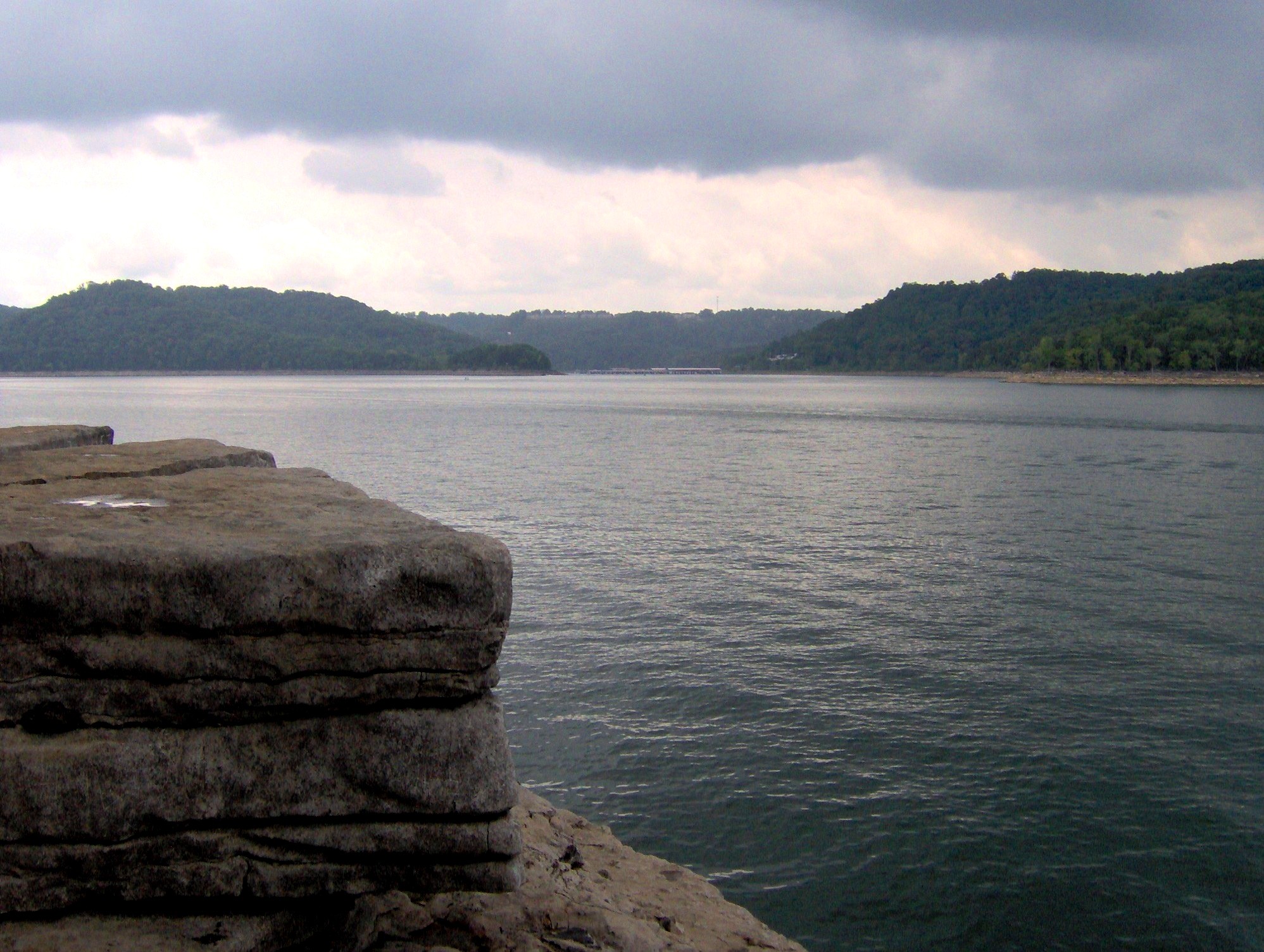 Center Hill Lake and its steep wooded shoreline